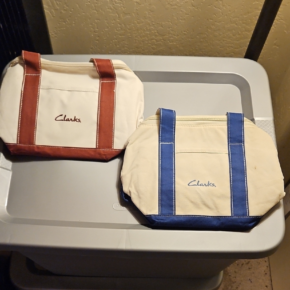 Clarks Burgundy and Blue Coolers X2